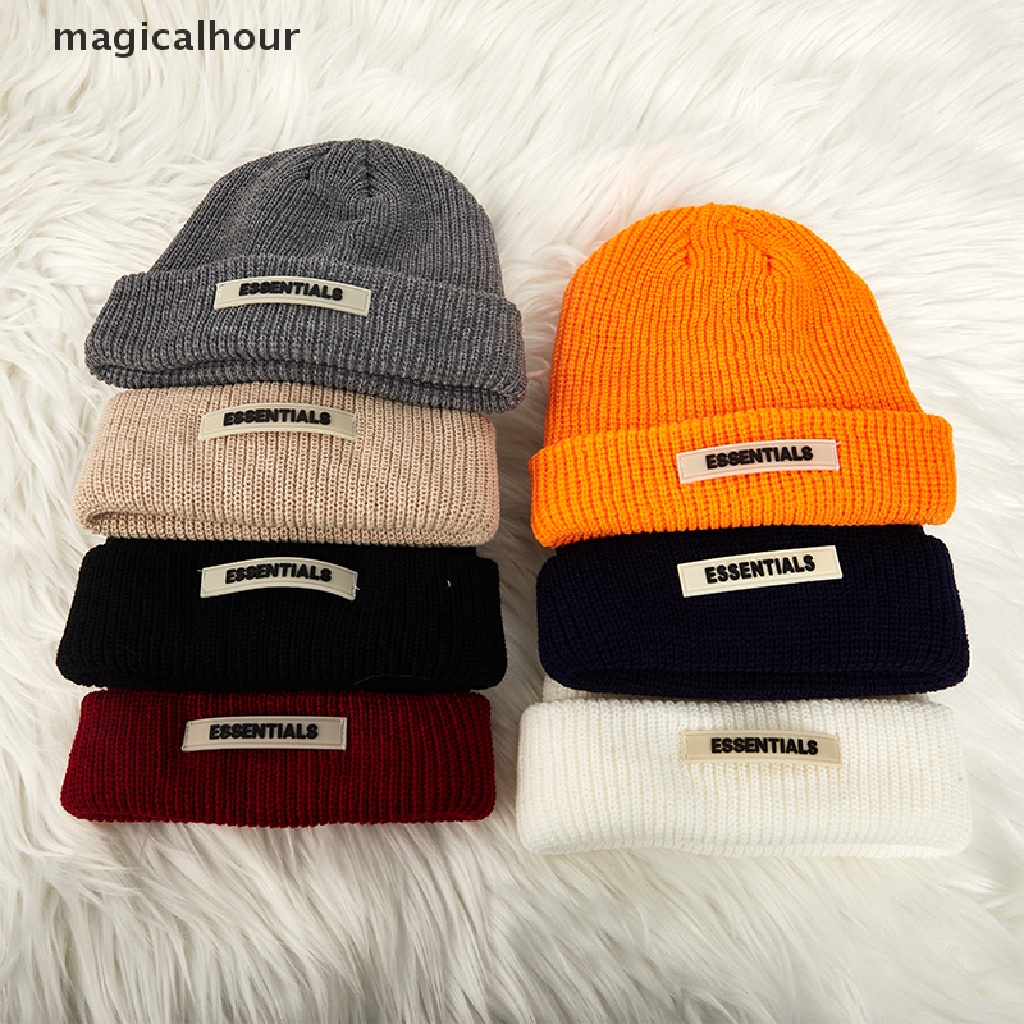 Magicalhour ^ ^ Mũ Len Beanie Dày Màu Đen Thời Trang Mùa Đông Mới Cho Nữ