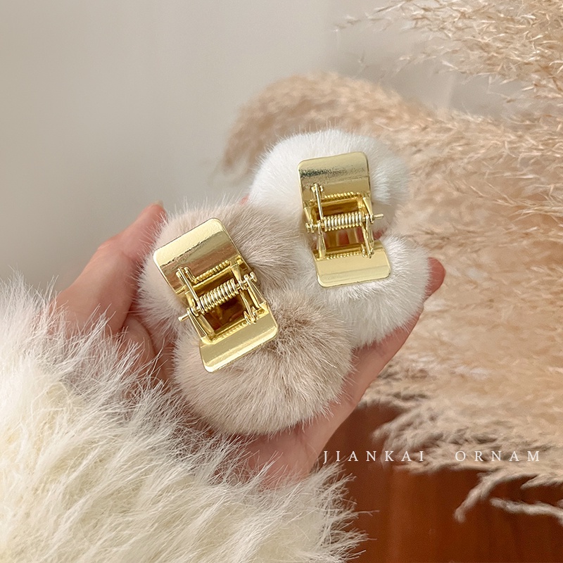 Kẹp Tóc Đuôi Ngựa Bằng Lông Nhung Dễ Thương Xinh Xắn Phong Cách Hàn Quốc Cho Bé Gái