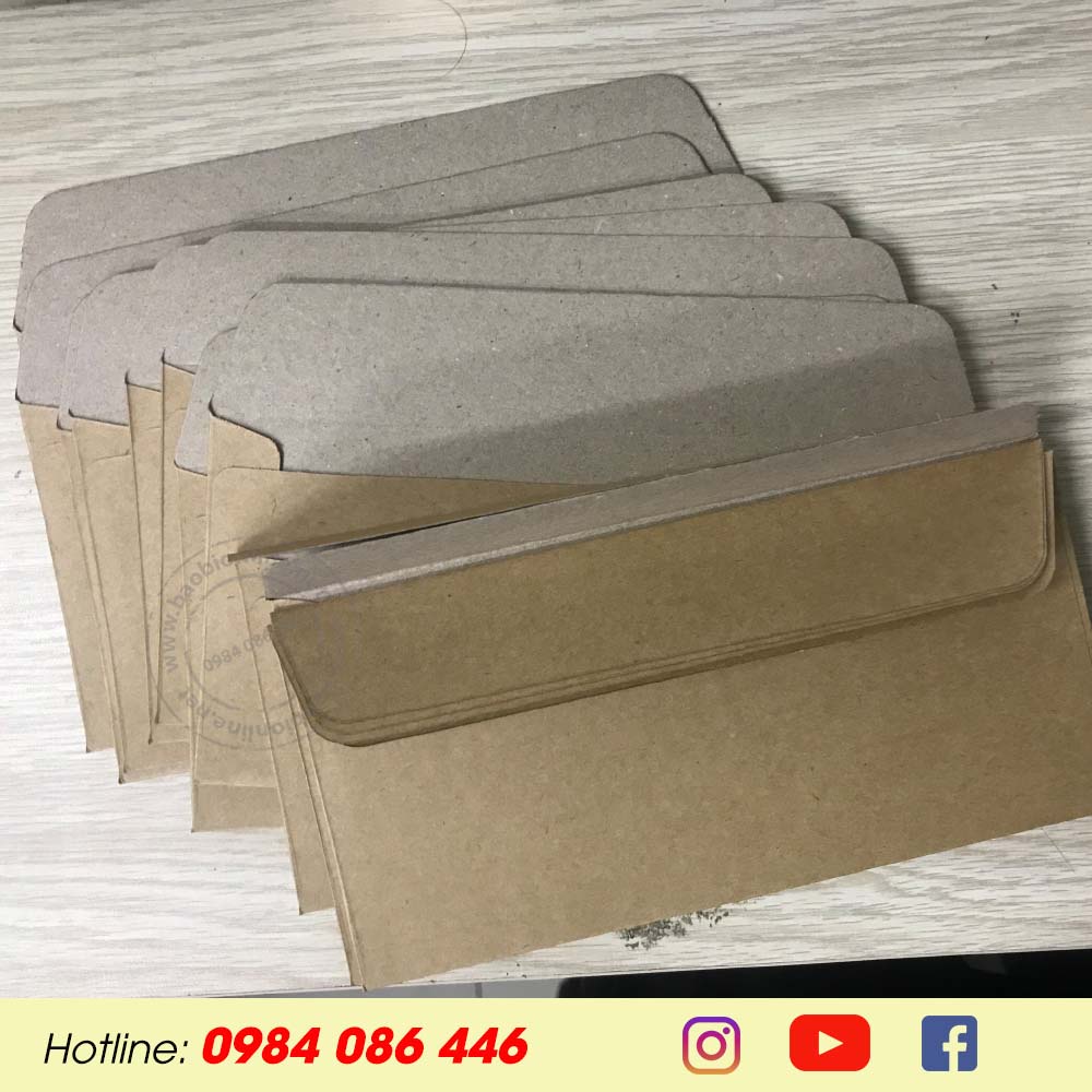 BAO THƯ KRAFT NHẬT KHÔNG IN NẮP NGANG 8 x 16.5 CM - BAOBIONLINE