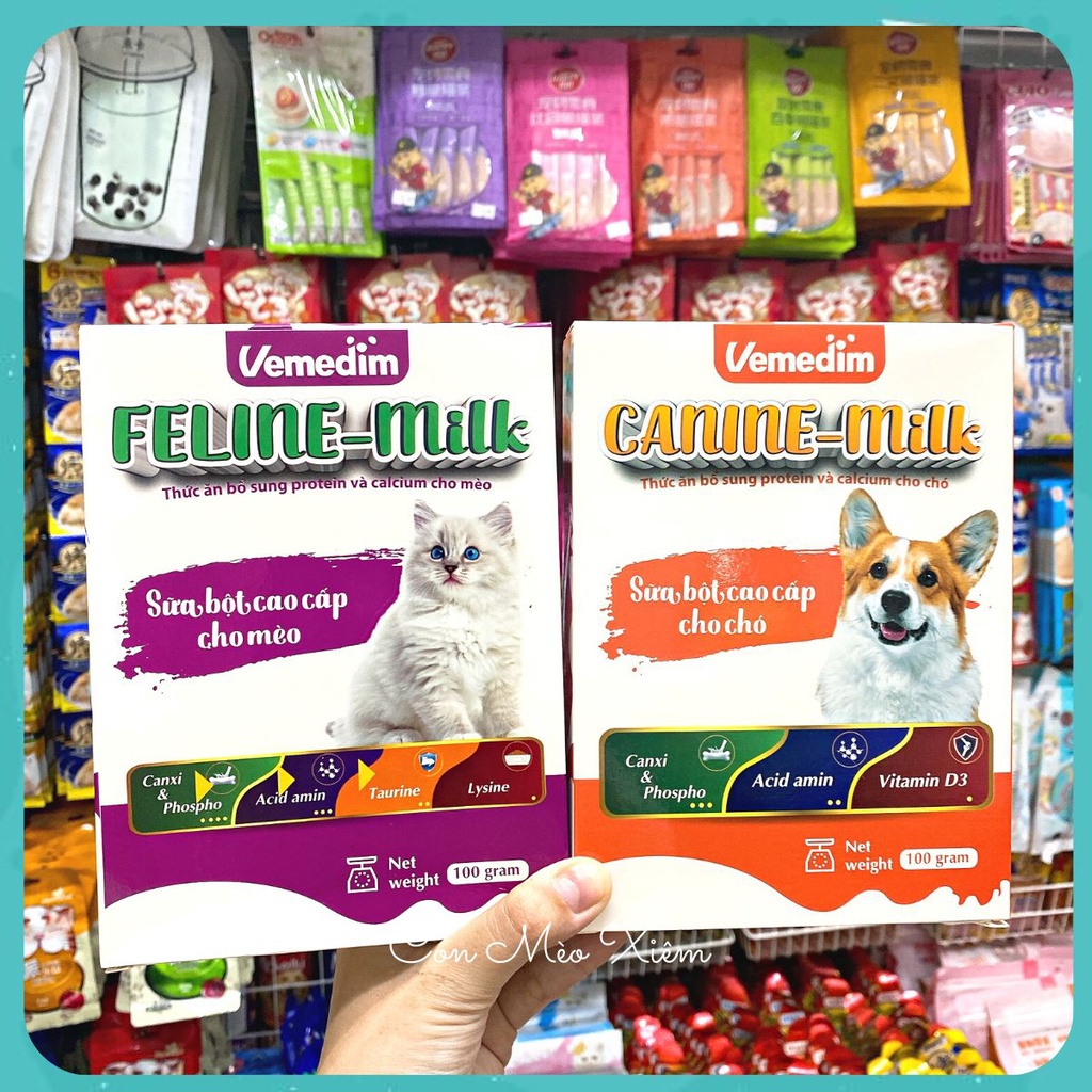 Sữa cho chó Vemedim canine milk 100g dễ tiêu hoá, sữa bột dinh dưỡng cún con sơ sinh Con Mèo Xiêm