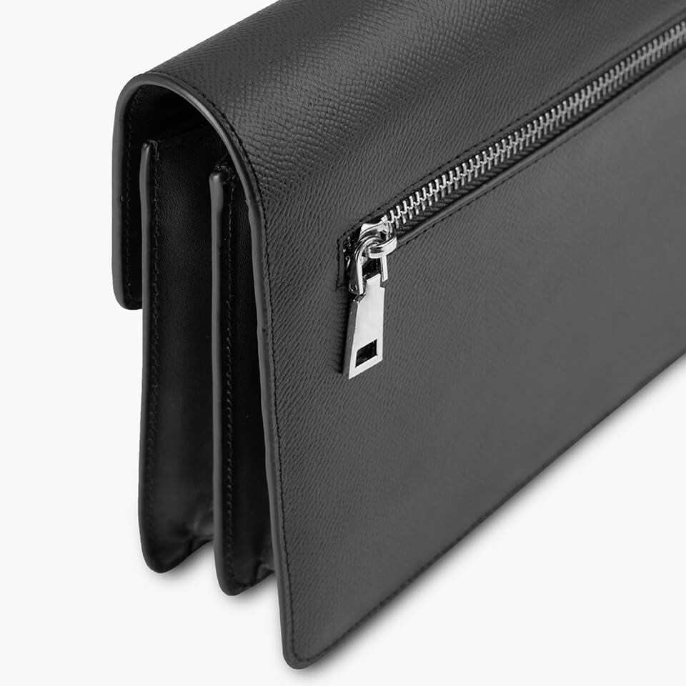 Clutch Nam Khóa Số Cao Cấp Da Bò Epsom CK18 Màu Đen