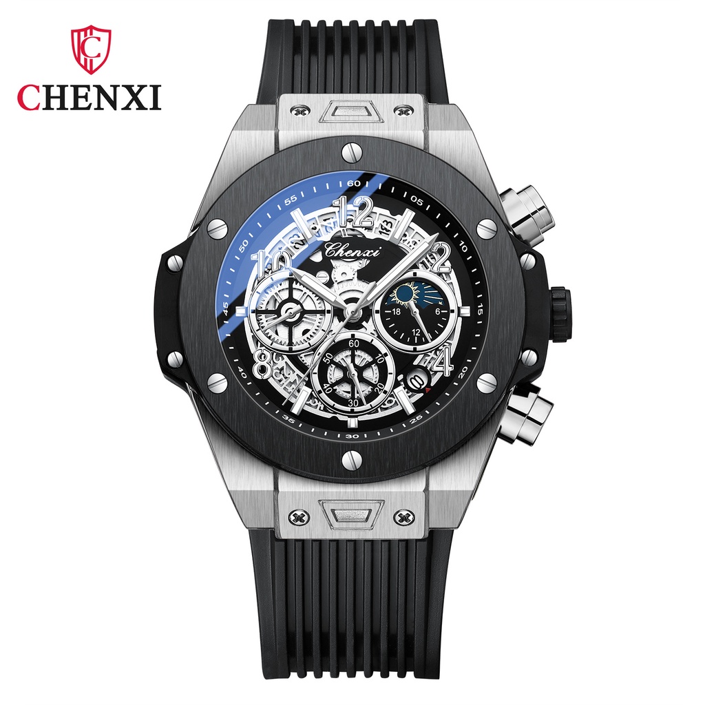 Đồng Hồ Quartz Nam Hiển Thị Chronograph Mặt Trăng