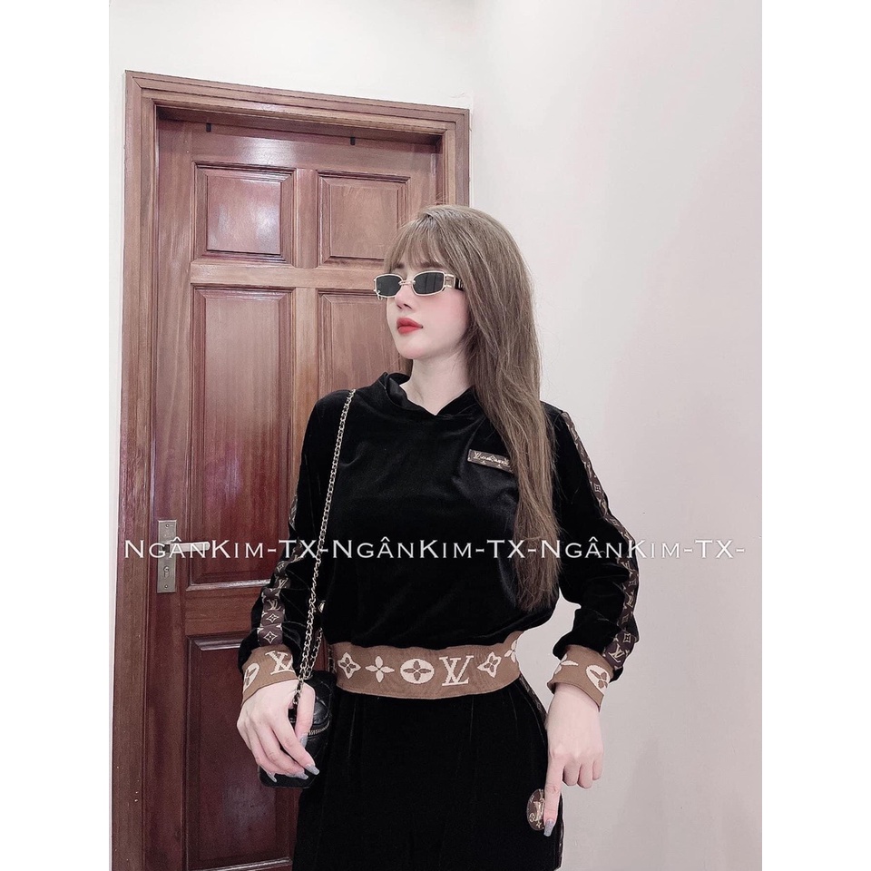Bộ nhung khóa mũ họa tiết chữ bô gấu TH277
