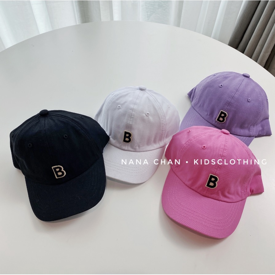 Mũ lưỡi trai chữ B màu pastel cho bé - M080, phụ kiện thời trang cá tính thu đông 2022