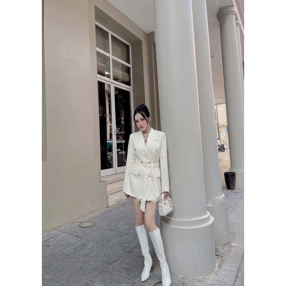 ÁO VEST DẠ KÈM ĐAI HOT