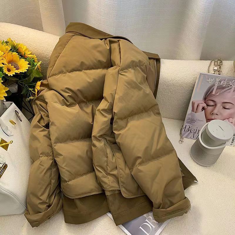 Áo Khoác Phao Cotton Giả Hai Mảnh Dáng Ngắn Phong Cách Retro Hong Kong Thời Trang Mùa Đông Hàng Mới 2022