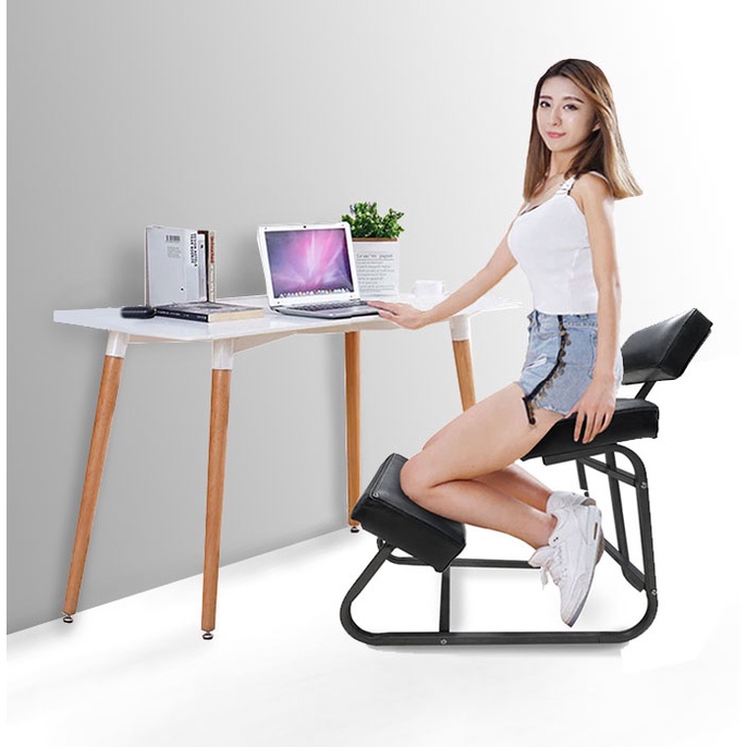 Ghế Công Thái Học giúp sửa tư thế bảo vệ cột sống, ghế quỳ kiểu nhật khung thép sơn tĩnh điện đệm da cao cấp