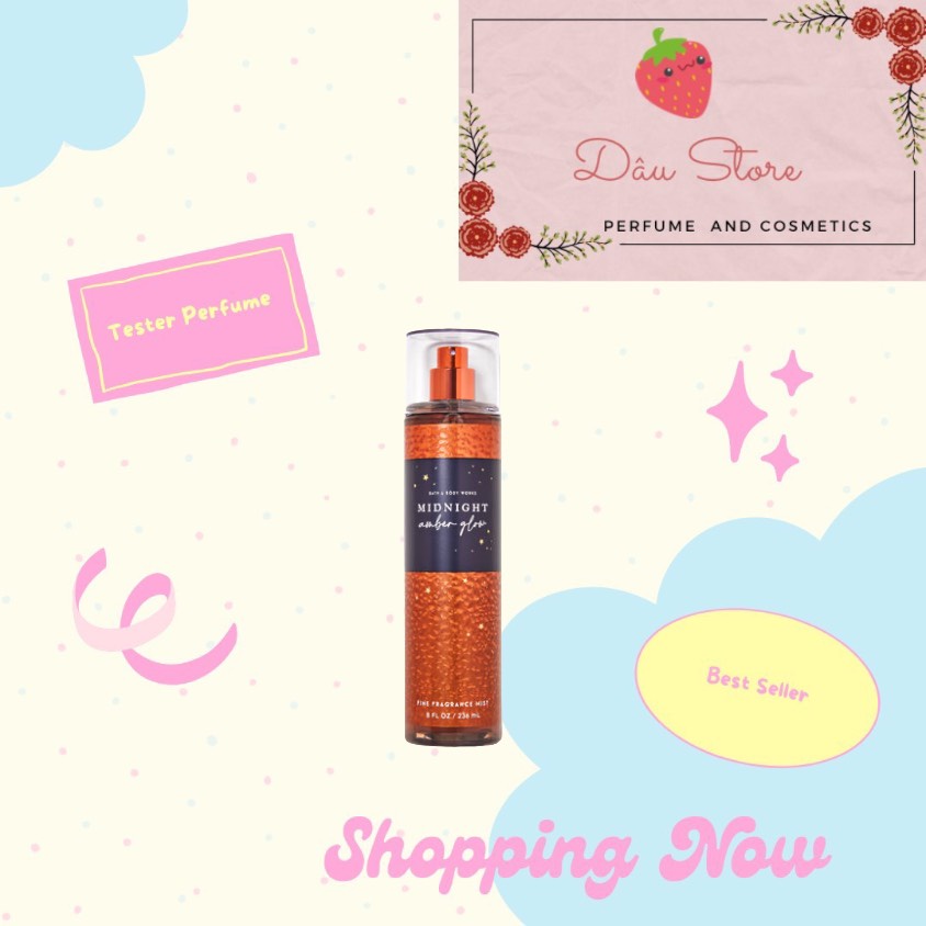 Xịt thơm toàn thân Body Mist Bath and body Works MIDNIGHT AMBER GLOW