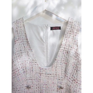 Đầm tweed 4 nút túi đắp