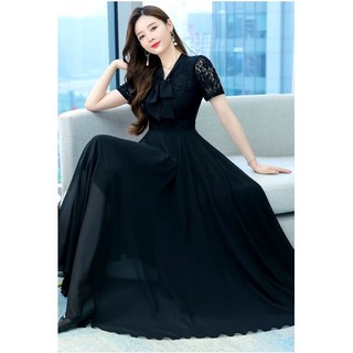 ĐẦM MAXI XÒE PHỐI REN 2076