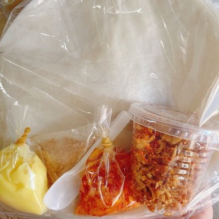 Bánh tráng phơi sương bơ muối tôm hành phi