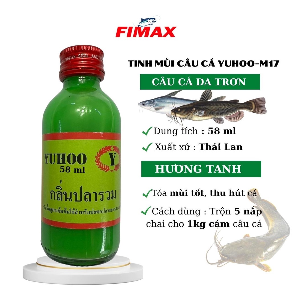 Hương liệu câu cá tổng hợp Yuhoo Thái Lan, 58ml – tinh mùi câu cá tổng hợp, câu các loại cá da trơn 