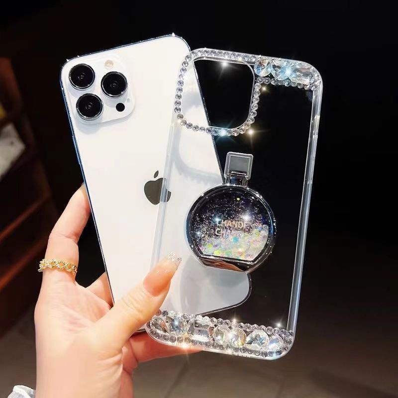 Ốp Điện Thoại Tpu Kim Cương Giả Hình Chai Nước Hoa Cho iPhone 12 13 14 11 XR XS Max