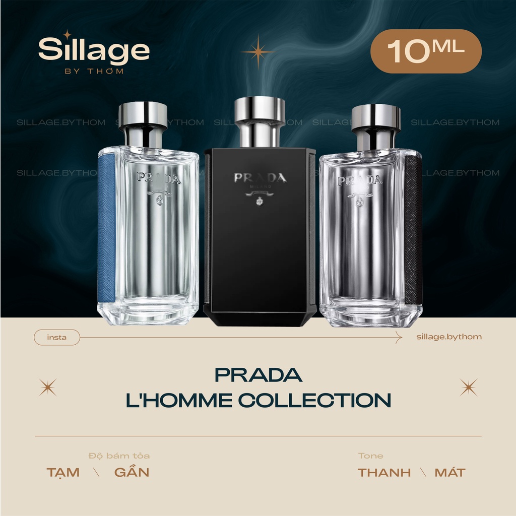 P R A D A L'HOMME INTENSE EDP L'HOMME EDT L'HOMME L'EAU | Mẫu thử nước hoa nam
