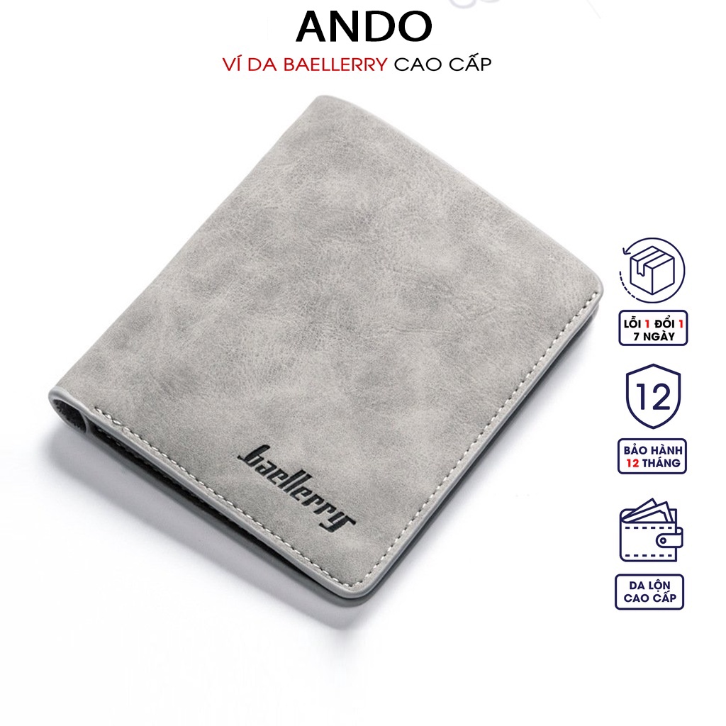 Ví Nam Baellerry Da Lộn Dáng Đứng, Bóp Đựng Tiền Nam Nhỏ Gọn Mini V101
