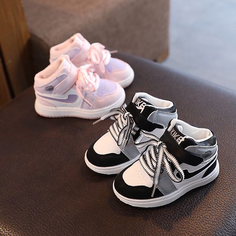 Giầy thể thao cho bé - Giày bốt cao cổ cho bé trai bé gái siêu nhẹ KIKE quai dây tiện lợi phong cách Hàn Quốc YNA10
