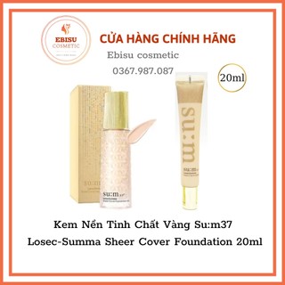 Kem Nền Tinh Chất Vàng Su:m37 Losec-Summa Sheer Cover Foundation 20ml_Ebisu cosmetics
