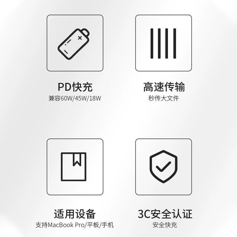 Dây Cáp Sạc Nhanh Hai Đầu Type-C PD Kép Cho Huawei Xiaomi Laptop