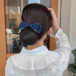 Kẹp tóc có gắn chụp lưới mỏng, cặp tóc nơ thanh lịch thời trang công sở - Y096