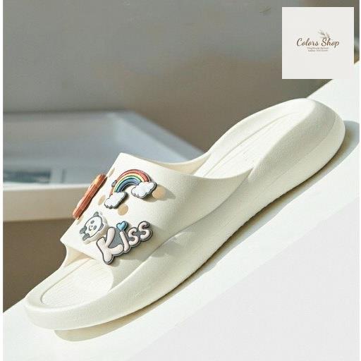 Dép Quai Ngang Nữ  Colors Siêu Nhẹ Gắn Sticker