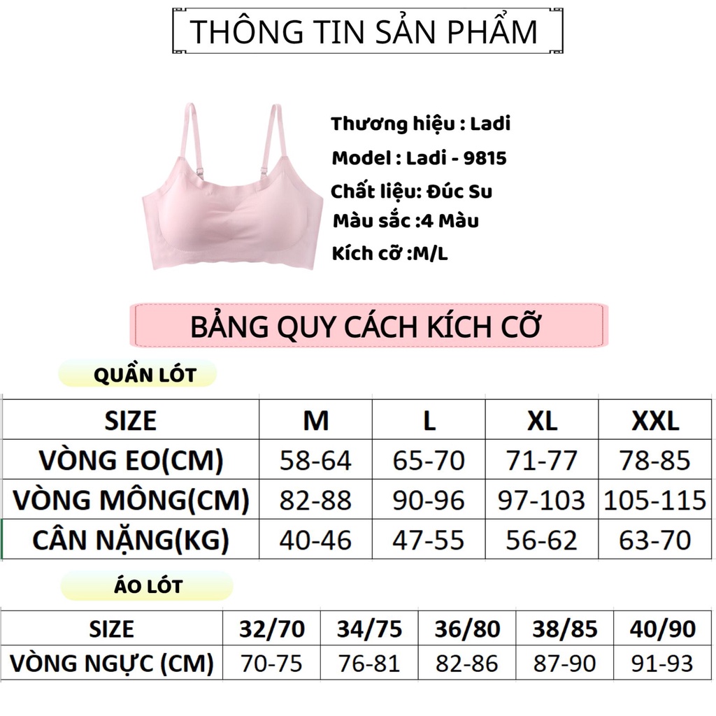 Áo Lót Nữ Đúc Su Viền Sóng Điệu Đà Nâng Vòng Một Mềm Mại Thoáng Mát Ladi-AL33