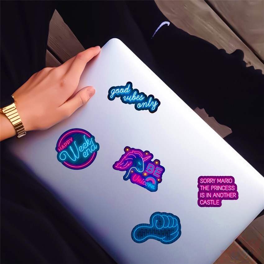 50 Cái / Bộ ❉ Màu Neon. Hình Dán Slang Series 01 Vui Nhộn ❉ Sticker Dán Tường Chống Thấm Nước Họa Tiết Doodle Hợp Thời Trang