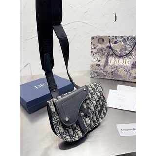 Túi Yên Ngựa Dior jacquard Xách Tay Đeo Một Bên Vai Cao Cấp Có Hộp Đựng Cho Nam (Có Hộp)