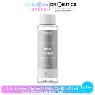 Nước Hoa Hồng Cấp Ẩm Tự Nhiên, Cân Bằng Độ pH Cho Da Dầu DrCeutics Basic Toner 200ml