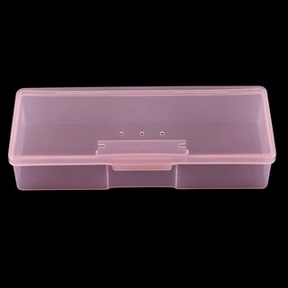 Crazyi Plastic Transparent Manicure Tool Nail Art Empty Container Storage Box Organizer
