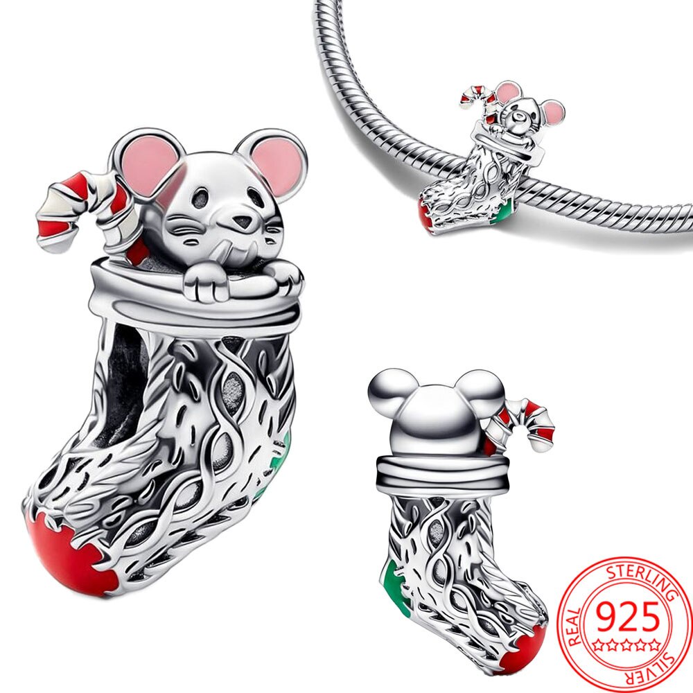 PANDORA Mặt Dây Chuyền Tròn Bằng Bạc Sterling 925 Lấp Lánh DIY Hàng Mới 2022