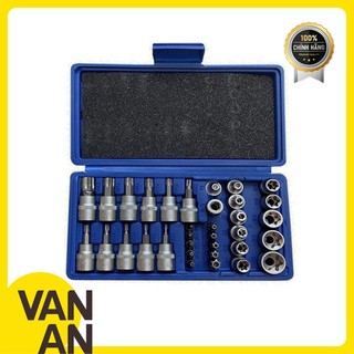 Bộ khẩu E và T 3/8" 34 chi tiết, chuyên dụng cho các chi tiết ốc, chìm dạng sao, hoa thị