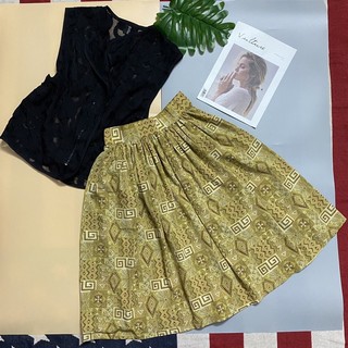 Áo gile ren hàn, chân váy lụa nhật 2hand