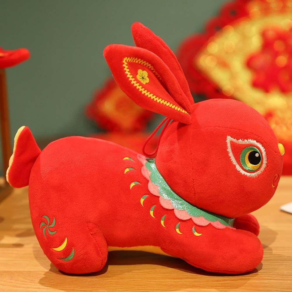 IVORY Thỏ Nhồi Bông Mềm Mại Phong Cách Trung Hoa Dễ Thương Dùng Trang Trí Nhà Cửa