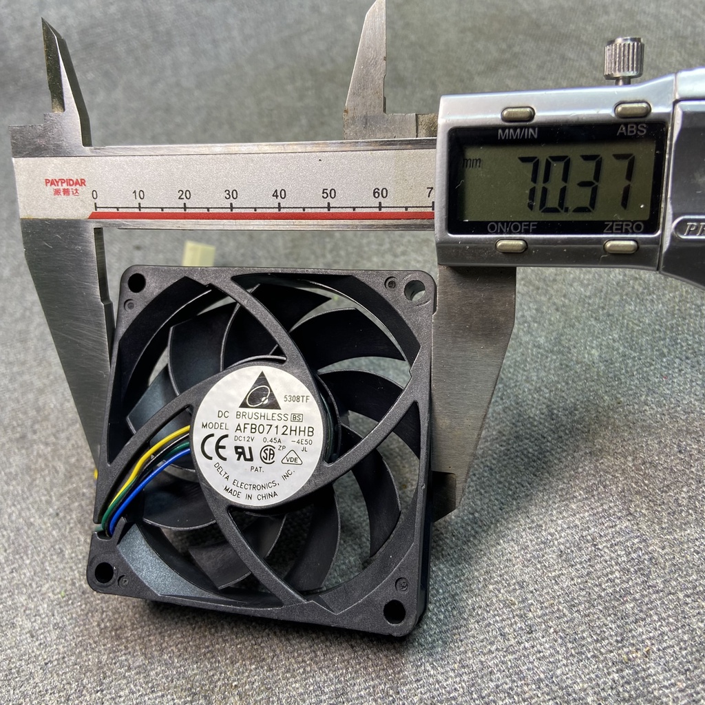 QUẠT 7 cm 12v 0.45A Mỏng 1.5 cm DELTA Gió tốt , AFB0712HHB