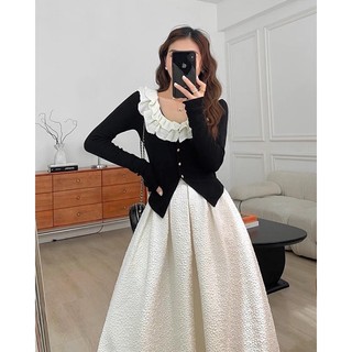 Áo len cổ bèo [Hình thật shop chụp ]