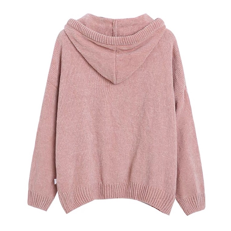 Áo hoodie len nhung