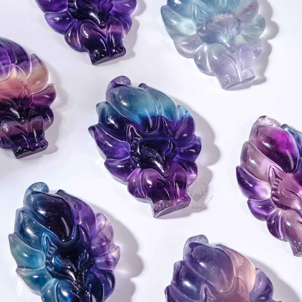 Mặt Đá Hồ Ly Đá Fluorite Đa Sắc Thiên Nhiên