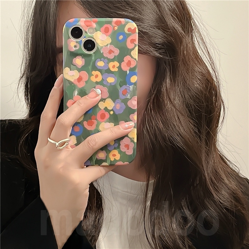 For IPhone 14 Plus 13 Pro Max 12 11 ProMax Mini X Xs Xr 6 6s 7 8 Plus 6+ 6s+ 7+ 8+ Xsmax 14Promax 13Promax 12Promax 11Promax ins Cute Fine Hole Retro Tpu Shockproof Soft Phone Case MDD 21