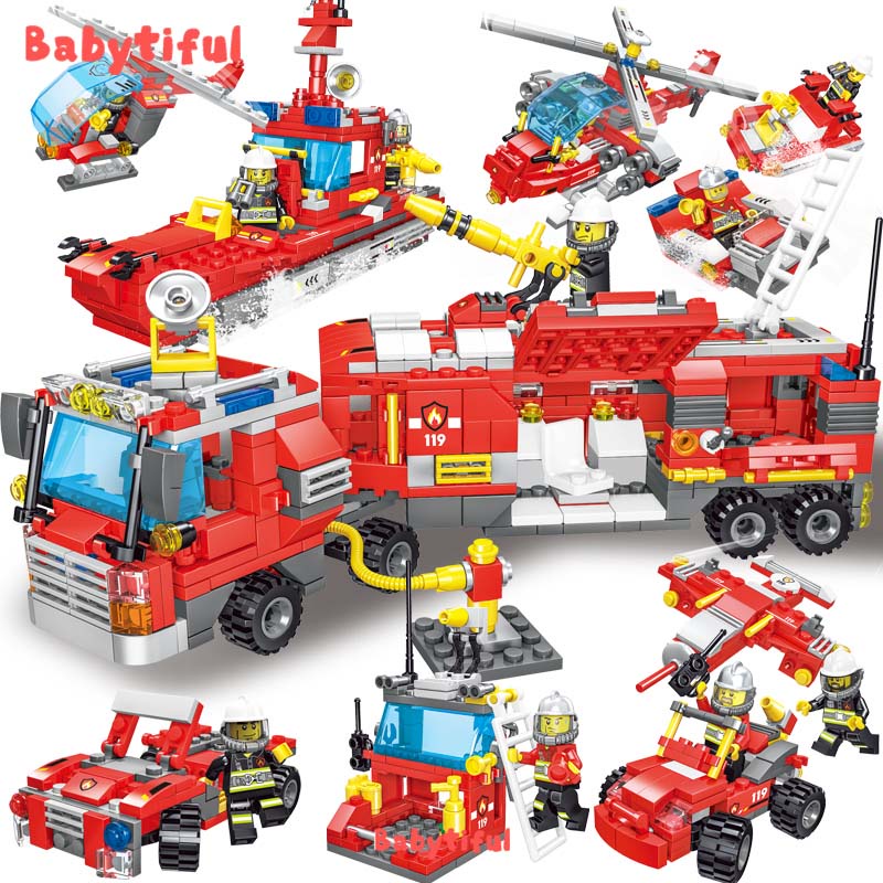 Babytiful Bộ Đồ Chơi Lắp Ráp Lego Xe Cứu Hỏa 3D