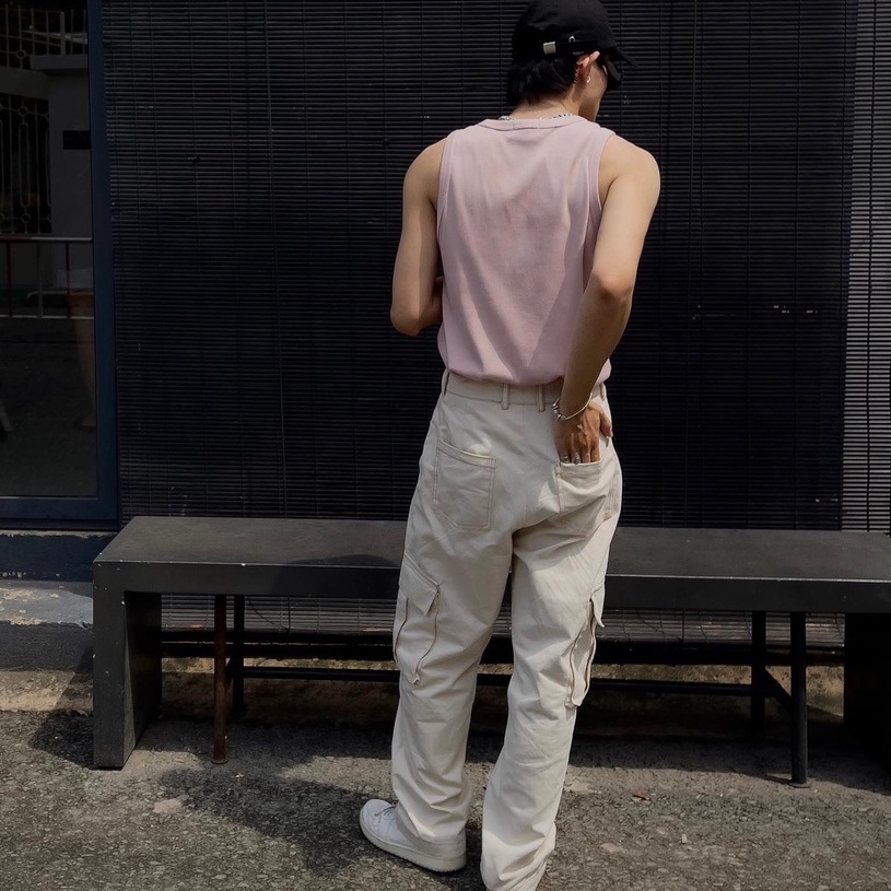 Quần Khaki Túi Hộp Màu Beige - Khaki Cargo Pants