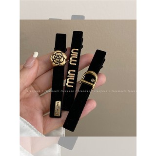 Kẹp Tóc Vàng Đen Nữ Bên Retro Mỏ Vịt Kẹp Mũ Đội Đầu