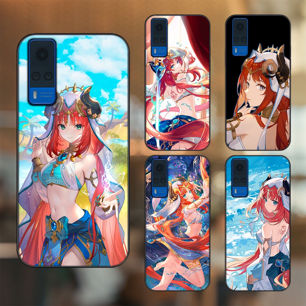 Ốp lưng Vivo Y51 2020, Y53s viền đen in hình Nilou Genshin Impact