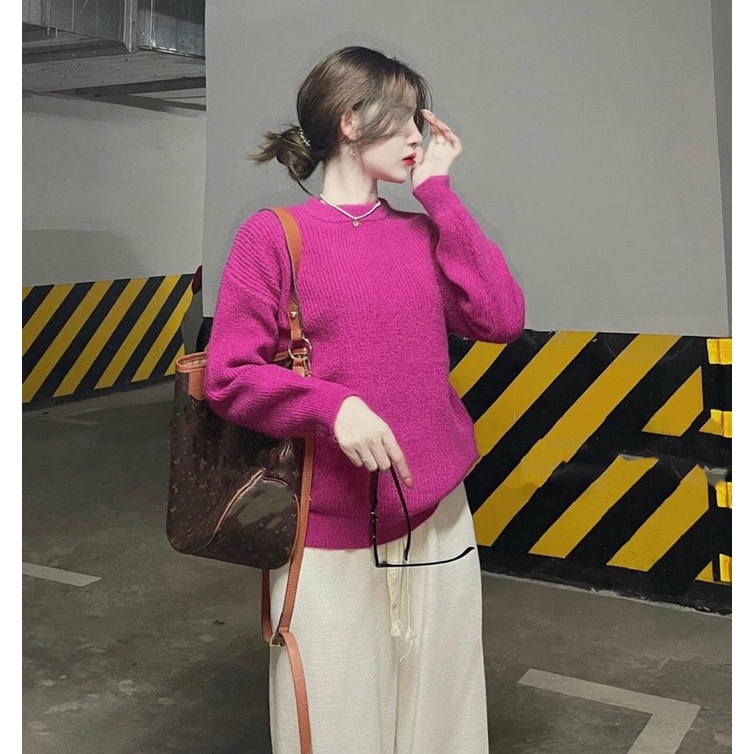 Áo len mịn cổ tròn 8 màu