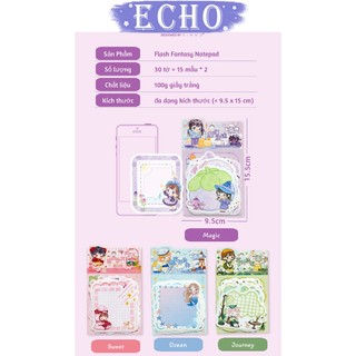 Set giấy note hoạt hình dễ thương 30 tờ