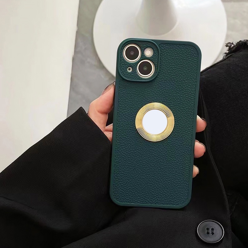 Ốp Điện Thoại Da Viền Silicon Dẻo Thiết Kế Đơn Giản Sang Trọng Chống Sốc / Rơi Cho iPhone 14 13 12 11 Pro Max