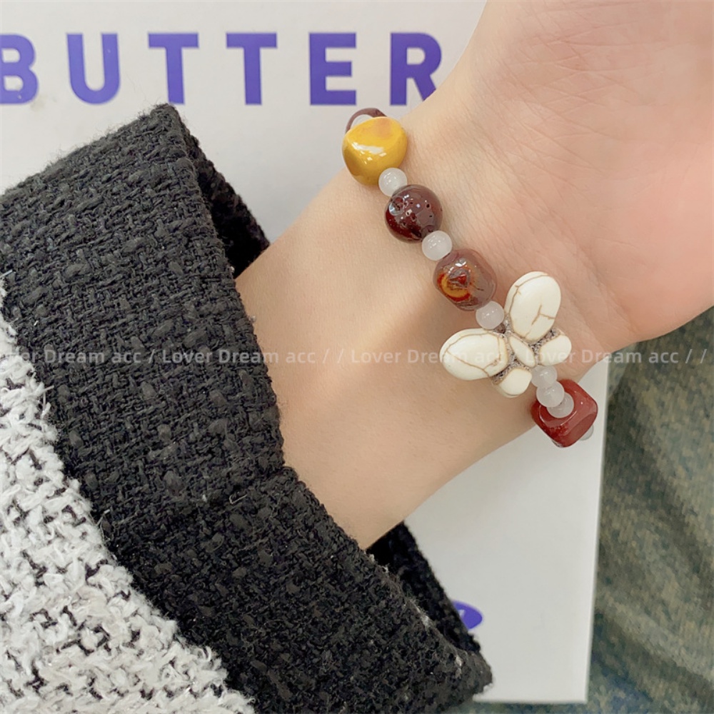 Vòng Tay Chuỗi Hạt Đá Nhiều Màu Sắc Co Giãn Phong Cách Hàn Quốc Thời Trang Cho Nam Và Nữ