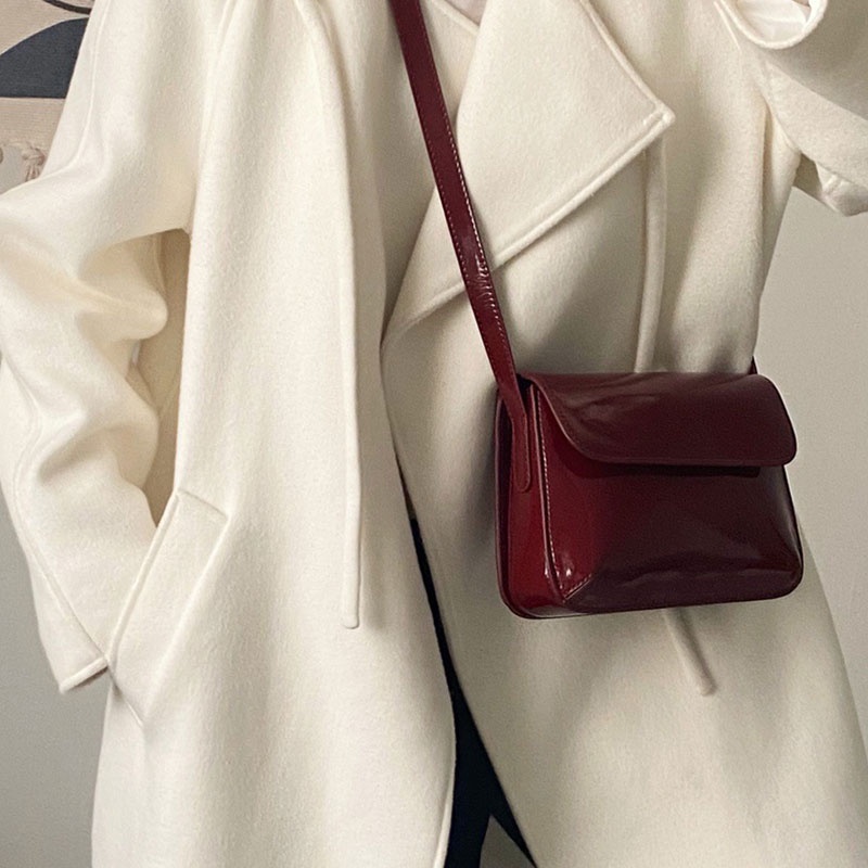 Mischa Túi Đeo Vai Hình Vuông Cỡ Nhỏ Bằng Da PU Màu Trơn Hai Công Dụng Thời Trang Dễ Phối Đồ Phong Cách retro