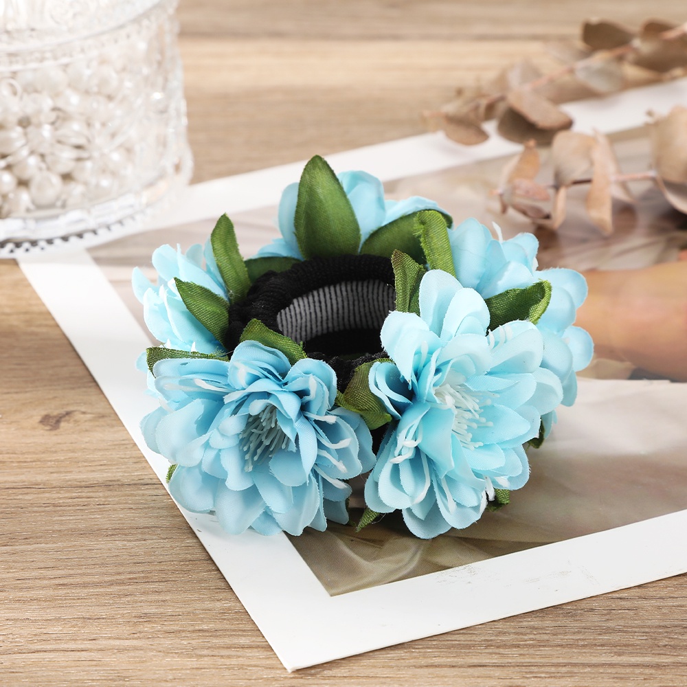 Dây cột tóc HAIMEIKANG gắn hoa giả co giãn phong cách Hàn Quốc cho cô dâu