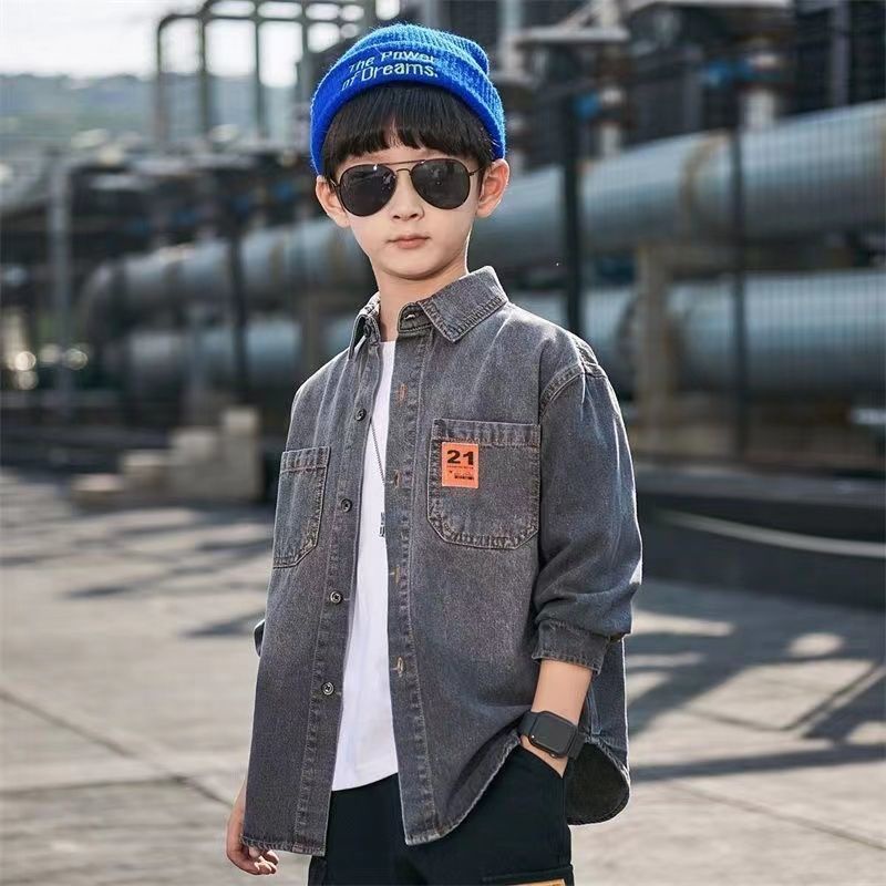 Áo Khoác denim Thời Trang Hàn Quốc 2022 Dành Cho Bé Trai