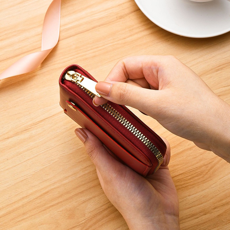 IELGY Ví Cỡ Lớn Phối Khóa Kéo Phong Cách Hàn Quốc Cho Nữ